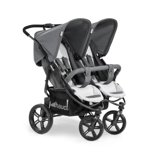 hauck Geschwisterwagen Roadster Duo SLX - Zwillingsbuggy ab Geburt bis 15 kg mit Liegefunktion, XL Korb und einfach zusammenklappbar für optimalen Komfort und Mobilität in Stadt und Land.