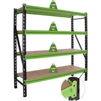 TRUTZHOLM Steckregal Industrieregal Milo 200x190x60 cm - Steckbares Schwerlastregal mit 4 Ebenen, Traglast von 4 Tonnen. Ideal für Werkstätten und Lagerhallen, platzsparend und sicher.
