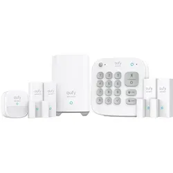 Eufy Home Alarm Kit 7-teilig - Alarmanlage für dein Zuhause: 7-teiliges Set mit Basisstation, Bewegungssensor und Tür-/Fenstersensoren. Keine monatlichen Kosten dank lokaler Datenspeicherung und einfache Installation per WLAN.