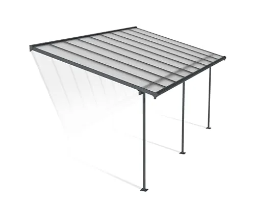 Palram - Canopia Aluminium Terrassenüberdachung Sierra | Anthrazit 299x555x305 cm - Außenanbau mit extrem stabilem Terrassendach aus Aluminium, wartungsfrei und schnee- und UV-beständig. Flexibel anpassbar, auch als Carport nutzbar. Einfache Montage und 7 Jahre Garantie!