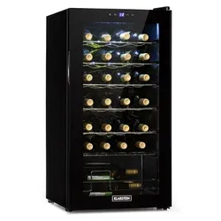 Klarstein Weinkühlschrank Shiraz 28 Uno - Weinkühlschrank für 28 Flaschen, bietet perfekte Kühlung für besten Weingenuss und verfügt über ein digitales Touch-Bedienfeld sowie eine moderne LED-Innenbeleuchtung.