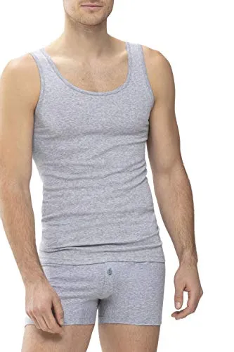Mey Basics Serie Casual Cotton Herren Shirts 1/1 Arm 49100, Light Grey Melange, 4