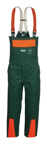 WATEX Schnittschutzlatzhose FJ Des.A,Cl.1,62,grün/orange - Forsthose & Schnittschutzhose mit elastischen, verstellbaren Trägern und Schnittschutzeinlage für optimalen Schutz und Bewegungsfreiheit.