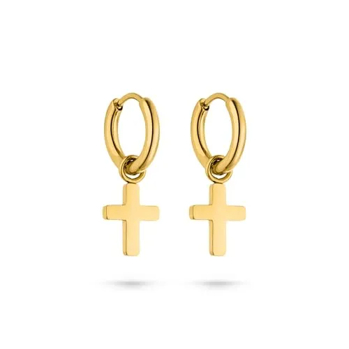 s.Oliver Ohrring - Elegante Creolen aus poliertem Edelstahl in Gold - Stilvolle s.Oliver Creolen aus poliertem Edelstahl, 22 mm groß und mit Klappschließe. Ideal für jeden Anlass und kommt in einem wiederverwendbaren Baumwoll-Säckchen – perfekt als Geschenk.