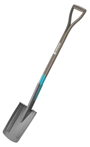GARDENA 17000-20 Spaten - Ergonomischer Gartenspaten mit D-Griff, FSC-zertifiziertes Holz und gehärtetem Qualitätsstahl für müheloses Umgraben