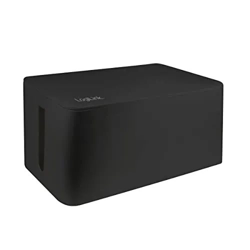 LogiLink KAB0062 Kabel Organizer - Schwarzes Kunststoffgehäuse für übersichtliche Kabelorganisation und Platzersparnis