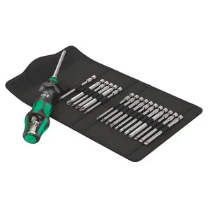Wera Bit-Set Kraftform Kompakt Turbo 1 - 18-teilig, vervierfacht Schraubgeschwindigkeit, ideal für präzise Arbeiten ohne Akku