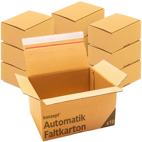 KONZEPT Versandkarton 20x15x10/20x15x15 Set, Faltkartons Selbstklebend, Kleine Kartons zum Verschicken, Umzug, Verpackung, DHL Päckchen S