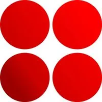 Aufkleber Dimension Holografie-Leucht-Reflektoren Rund Rot'' 10,5 cm x 10,5 cm