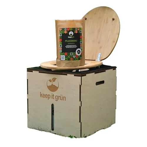 Geruchslose Trenntoilette für Garten, Indoor & Unterwegs (Bausatz) - Einteilige Toiletten, geruchsneutral und ideal für Gärten ohne Wasseranschluss, inklusive gratis Pflanzenkohle und einfacher Montage.