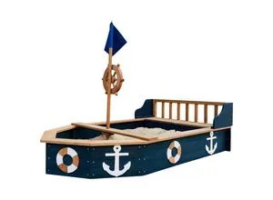 Ambia Garden Sandkasten, Anthrazit-Braun, Holz - FSC-zertifizierter Sandkasten aus massiver Hemlocktanne, 153x100x90 cm, mit komfortabler Sitzfläche - ideal für Outdoor-Spielspaß für Kinder.