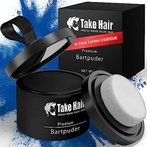 Take Hair Bartfärbemittel I Wasserfestes Bartpuder Dunkelbraun - Effektives Bartfärbemittel zur Grauabdeckung und Verdichtung. Einfach anzuwenden, wasser- und schweißfest für einen natürlichen Look und den ganzen Tag haltbar.