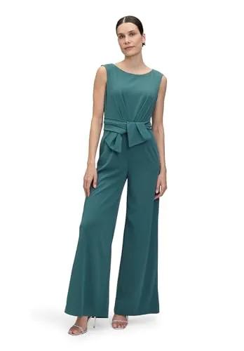 Vera Mont Damen Jumpsuit mit weitem Bein in Dark Emerald, Größe 38 - Eleganter Jumpsuit mit weitem Bein und U-Boot-Ausschnitt. Ideal für besondere Anlässe, sorgt für einen stilvollen Auftritt. Bunddetail betont die Taille.