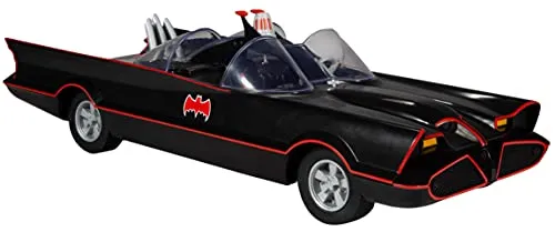 McFarlane Retro Fahrzeug Batman 66 Batmobile - Vorgefertigte Raumfahrzeug-Modelle, unglaublich detailliertes Batmobile mit beweglichen Rädern, perfekt für Fans und Sammler von DC Multiverse Figuren.