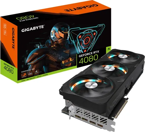 GIGABYTE GeForce RTX 4080 16GB GAMING OC - Grafikkarte mit 16GB GDDR6X, beeindruckender 4K-Auflösung (7680 x 4320) und 9728 CUDA-Kernen für ultimative Gaming-Performance. Ideal für anspruchsvolle Gamer und Content Creator.