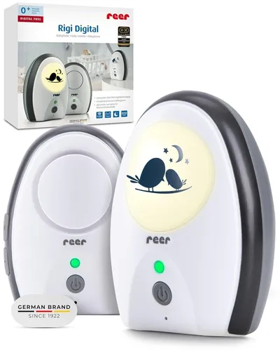 reer Rigi Digital Babyphone - 300 m Reichweite, Nachtlicht und Gegensprechfunktion, störungsfreie FHSS-Technologie und energiesparende VOX-Funktion