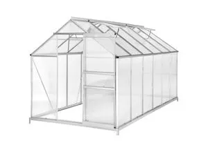 tectake® Gewächshaus aus Aluminium mit Fundament - Garten-Zubehör für optimale Pflanzenbedingungen. Hochwertiges, langlebiges Gewächshaus mit Fundament – ideal für Anfänger und erfahrene Gärtner.