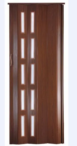 Falttür Schiebetür Kunststofftür mahagoni farben Fenster Höhe 201 cm Einbaubreite bis 94,5 cm Doppelwandprofil Neu