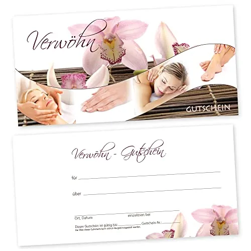 JAPANESE SPA Gutscheine – 50 hochwertige Geschenkgutscheine - Postkarten für Kosmetikstudios, ideal zur Umsatzsteigerung und Kundenbindung. Professionell gestaltet, aus festem Chromoluxkarton, beschreibbar und nachhaltig produziert.