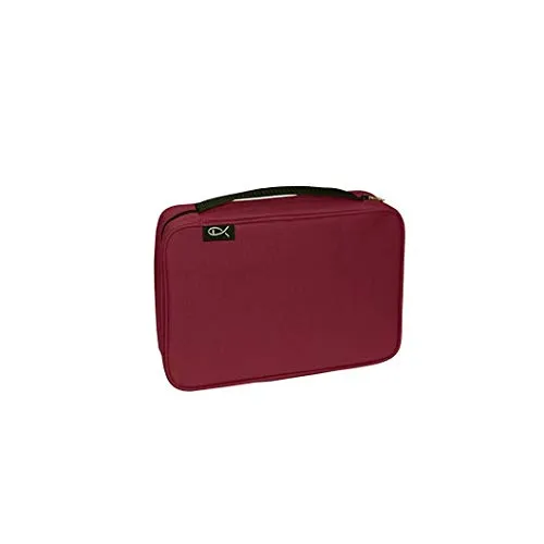 Divinity Boutique Bibelhülle Basic Burgunderrot XXL | für Bibeln bis 18,4 x 25,7 x 5,7 cm - Elegante Bibelhülle in Burgunderrot aus strapazierfähigem 600 Denier Canvas. Mit praktischem Reißverschluss, transparenter Innentasche und 4 Stift-Schlaufen. Eingenähtes Lesezeichen für zusätzlichen Komfort.