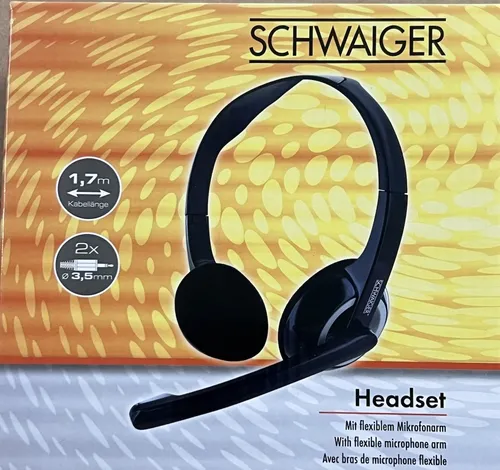 Schwaiger HS1000 PC Headset Mikrofon 3,5mm Klinke 1,7m Schwarz