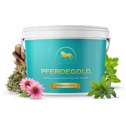 Pferdegold Atemglück 1,5 kg - Pferdefutter zur Unterstützung der Atemwege, 100% natürliche Inhaltsstoffe ohne Konservierungsstoffe oder Industriezucker, ideal für Sport- und Jungpferde.