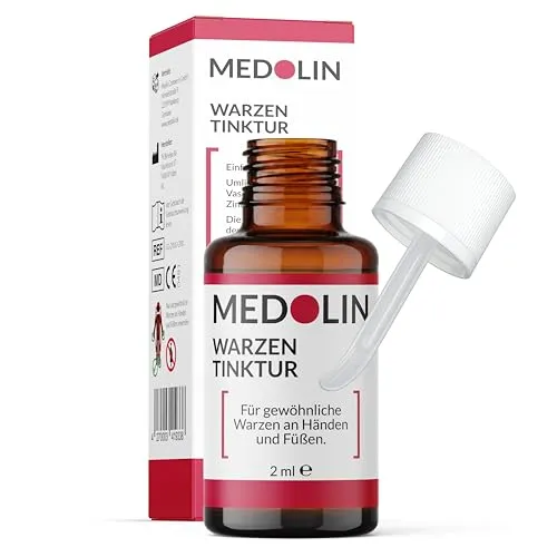 Medolin® Warzen Tinktur - Effektives Warzenmittel mit wissenschaftlich bestätigter Wirkung - Warzenbehandlung: Entfernen Sie Warzen schmerzfrei und effektiv mit der Medolin Tinktur. Sie wirkt gezielt und nachhaltig, damit Warzen nicht zurückkommen.