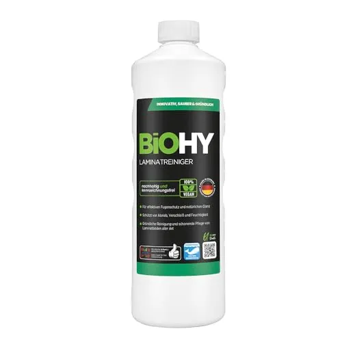 BiOHY Laminatreiniger (1l Flasche) | 2 in 1 Laminatpflege & Reinigungsmittel | reinigt gründlich, schonend & reduziert Wiederverschmutzung | für eine streifenfreie Reinigung | tierfreundlich