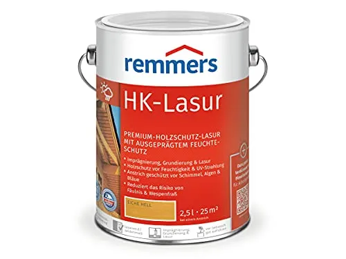Remmers Holzschutzlasur HK-Lasur 3in1 ebenholz 2,5 Liter - Hochwertige Holzlasur für optimalen Schutz und Pflege von Holzoberflächen. Ideal für Innen- und Außenanwendungen, schützt vor Witterungseinflüssen.