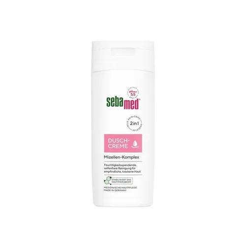 Sebamed Duschcreme 200 ml - Duschcreme für trockene Haut mit Mizellen-Komplex, der sanft reinigt und pflegt. Ideal für empfindliche Haut, schützt vor Austrocknung und unterstützt den natürlichen Hautschutzmantel.