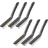 STAHLWERK Drahtbürsten Set 220 mm 9 Zoll 6 Teiliger Bürstensatz