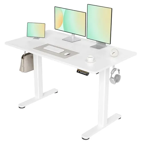 Claiks Höhenverstellbarer Elektrischer Schreibtisch 120x60 cm - Ergonomischer, elektrischer Schreibtisch mit stabiler Stahlkonstruktion. Ideal für eine flexible Arbeitsumgebung, bietet er eine verstellbare Höhe von 72 bis 118 cm und ist perfekt für Homeoffice und Büro.