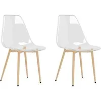 vidaXL Esszimmerstühle 2 Stk. Transparent PET - Modernes Design - Stühle für ein stilvolles Ambiente mit pflegeleichtem PET und robusten Metallbeinen. Ergonomische Rückenlehne für höchsten Sitzkomfort und schützende Stuhlbeinkappen.