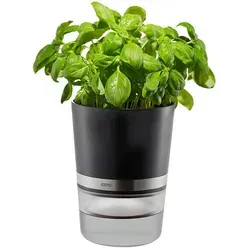 GEFU Kräutertopf BOTANICO - Selbstbewässerungssystem für wochenlang frische Kräuter, mit Wasserstandsanzeige und 500 ml Reservoir