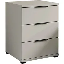 SMILLA Nachtkommode mit 3 Schubkästen in Kaschmir - Elegante Nachtkommode mit 3 praktischen Schubkästen (ca. 46x61x42 cm) in hellbrauner Kaschmir-Optik. Ideal für Schlafzimmer oder Wohnzimmer, bietet ausreichend Stauraum und verleiht jedem Raum einen modernen Akzent.