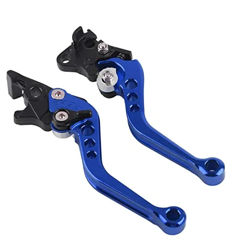 Fydun Motorrad Kupplungs Bremshebel 1 Paar CNC Aluminium Kupplungshebel Trommelbremshebel Griff Motorrad Lenker Zubehör(Blau)