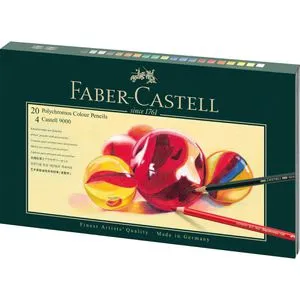 Polychromos Colour Pencils Gift Set (20 Colour + 4 Graphite) - Schreibutensilien: Hochwertiges Set mit 20 Polychromos Künstlerfarbstiften und 4 Castell 9000 Graphitstiften, ideal für Künstler und kreative Projekte.