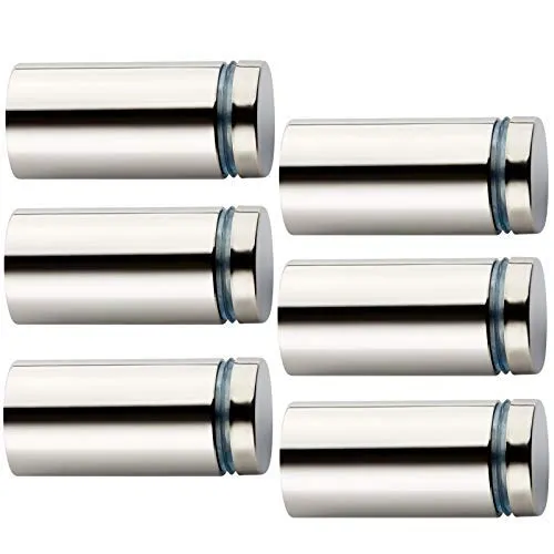 Stück Glas-Abstandshalter Ø 16 mm mit 26,2 mm Wandabstand Chrom poliert Plattenhalter Schildbefestigung Distanzhülse von SO-TECH® 6