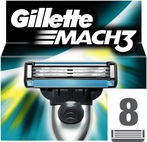 Gillette Rasierklingen Mach3 Turbo Packung 8 Klingen OFFIZIELLER Nachfüllpack Turbo Rasur