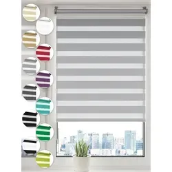 Doppelrollo Klemmfix ohne Bohren, Sonello, Blickdicht 95cm x 100cm Grau - Rollos für Fenster und Tür, einfache Montage ohne Bohren, idealer Lichtschutz in stilvollem Grau, perfekt für alle Fenstertypen geeignet.