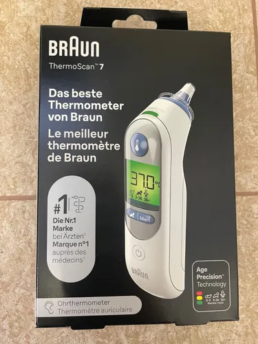 Braun ThermoScan 7 IRT 6520 Ohrthermometer - Präzise Temperaturmessung - Thermometer, Infrarot-Technologie für schnelle und genaue Messungen, ideal für die ganze Familie mit 2 Jahren Herstellergarantie.