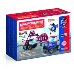 MAGFORMERS Police&Rescue 278-58 Amazing Bausatz - Konstruktionsspielzeug mit magnetischen Bausteinen, fördert Kreativität und motorische Fähigkeiten beim Spielen.