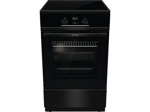 Gorenje GEIT5C60BPG -740801 Standherd Schwarz - Herd mit Induktionskochfeld, 11 Backofenfunktionen und AquaClean Reinigungsfunktion für müheloses Putzen. Ideal für moderne Küchen mit begrenztem Platz.