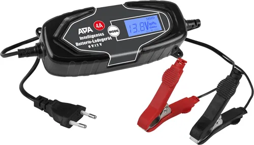 APA Intelligentes Batterieladegerät 6/12V 4A - Fahrzeugbatterie-Ladegeräte, schnelles und sicheres Laden für 6V und 12V Batterien, ideal für Pkw und Motorräder.
