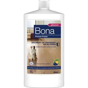 Bona Bodenpflege Parkett Polish. glänzend, reinigt & schützt versiegelte Holzböden, 1 Liter
