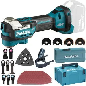 Makita DTM 52 ZJX2 - Akku Multifunktionswerkzeug 18 V Starlock Max, leistungsstark mit 43-tlg. Zubehörset und Makpac, ideal für vielseitige Anwendungen