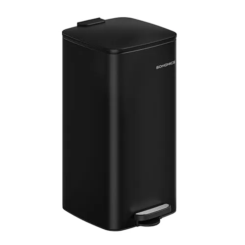 SONGMICS 30L Tretmülleimer aus Stahl mit Softclose - Praktischer 30 Liter Tretmülleimer für die Küche mit rutschfesten Fußpads für Stabilität. Der elegante Stahl sorgt für eine einfache Reinigung und der Inneneimer ermöglicht hygienische Abfallentsorgung.