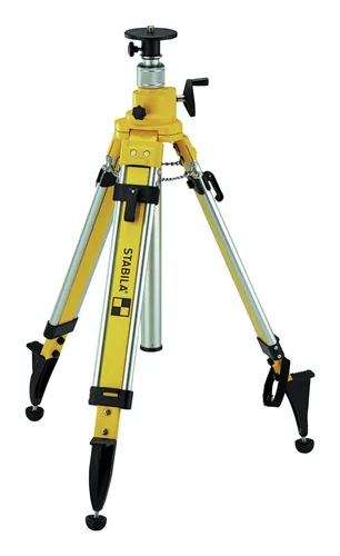 Stabila 18194 Kurbelstativ - Höhenverstellbar bis 220 cm - Messgeräte: Aluminium-Baustativ mit Kurbelsäule für präzise Laserpositionierung und luftgedämpftem Herunterfahren. Ideal für Innen- und Außenbereich.