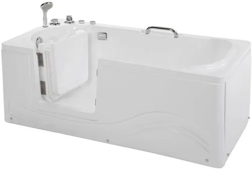 Deluxe Seniorenbadewanne WHASENI/VITAL-M-L mit Linkseinstieg - Sanitäranlagen & Zubehör, luxuriöse Whirlpool-Badewanne mit Bubble Spa-Funktion für entspannende Wellnessmomente.