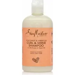 Shea Moisture Coconut & Hibiscus Curl & Shine Shampoo 384ml - Sulfatfreies Shampoo für lockiges Haar, spendet Feuchtigkeit und definiert Locken für glänzendes, gesundes Haar.